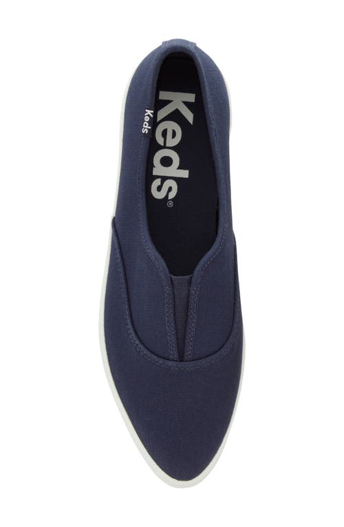 Keds Women's Champion Round Toe Chambray Slip On Canvas Sneakers In Navy Canvas