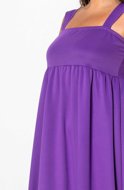 Shop L I V D Angelika Ruffle Hem Sleeveless Maxi Dress In Purple