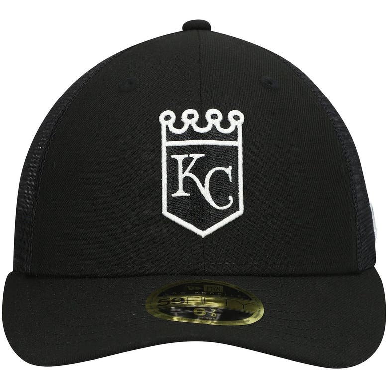 Kansas City Baseball Hat Black Batting Practice New Era 59FIFTY Fitted Black / Metallic Gold | Dark Tan | White / 7 1/8