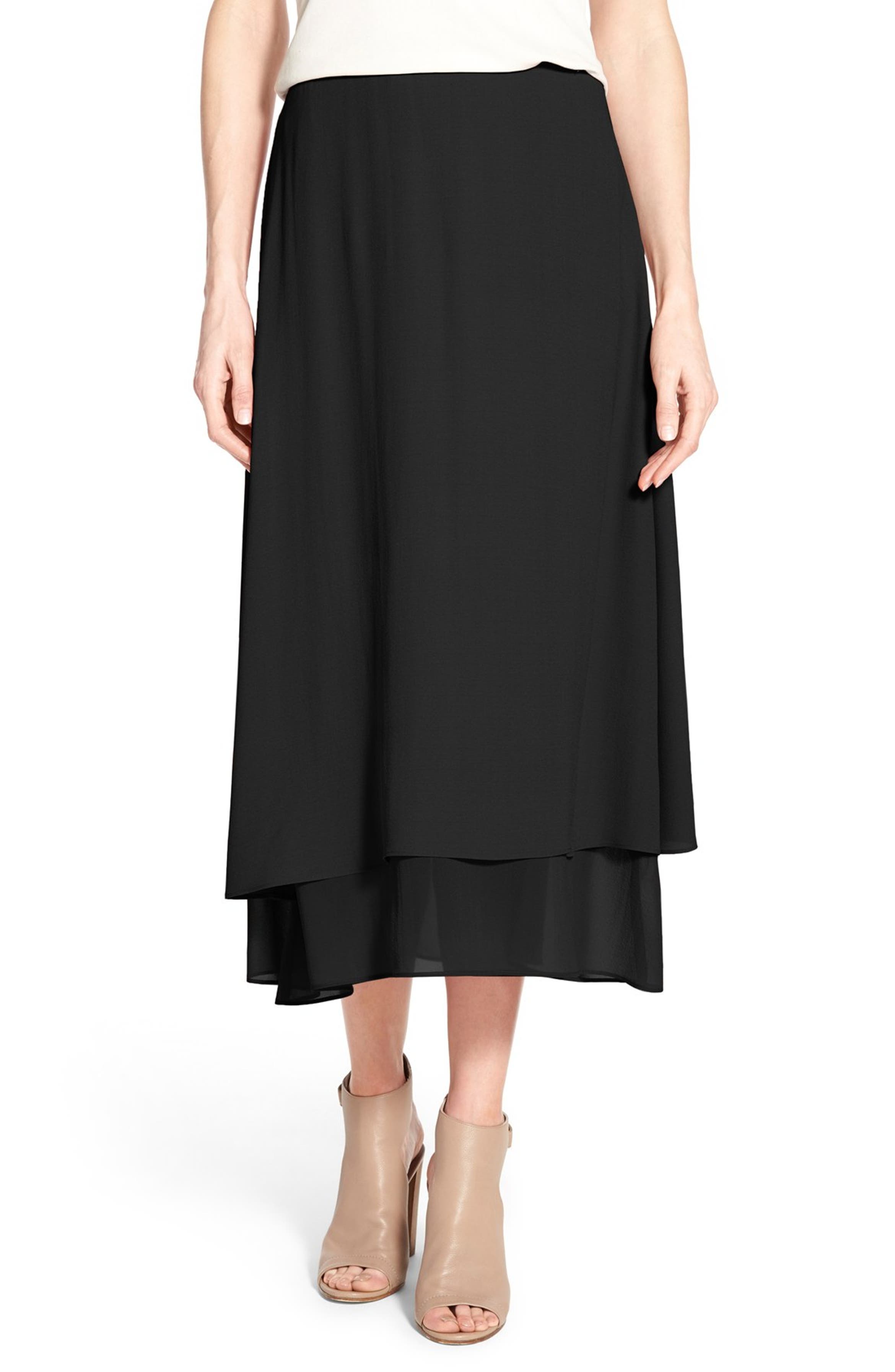 Eileen Fisher Long Layered Silk Skirt | Nordstrom