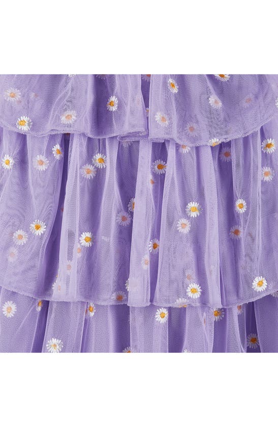 Shop Andy & Evan Kids' Ruffle Tiered Dress In Purple Floral
