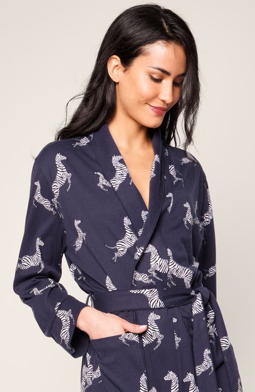 Shop Petite Plume Zebre De Nui Pima Cotton Robe In Navy