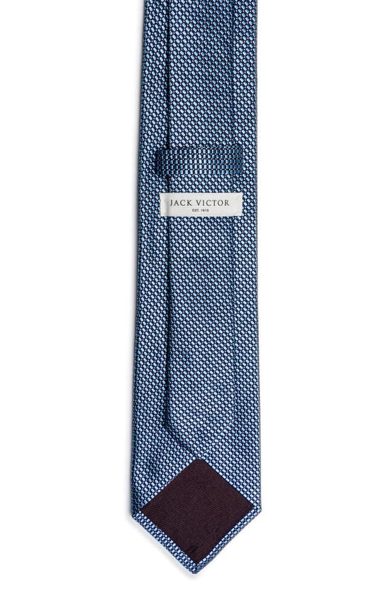 Shop Jack Victor Sherbrooke Neat Silk & Cotton Tie In Navy