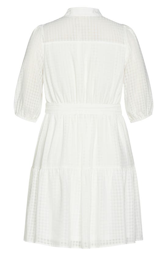 Shop City Chic Kassidy Check Shirtdress In Ivory