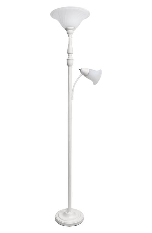 Shop Lalia Home Torchiere Floor Lamp In White/white Shades