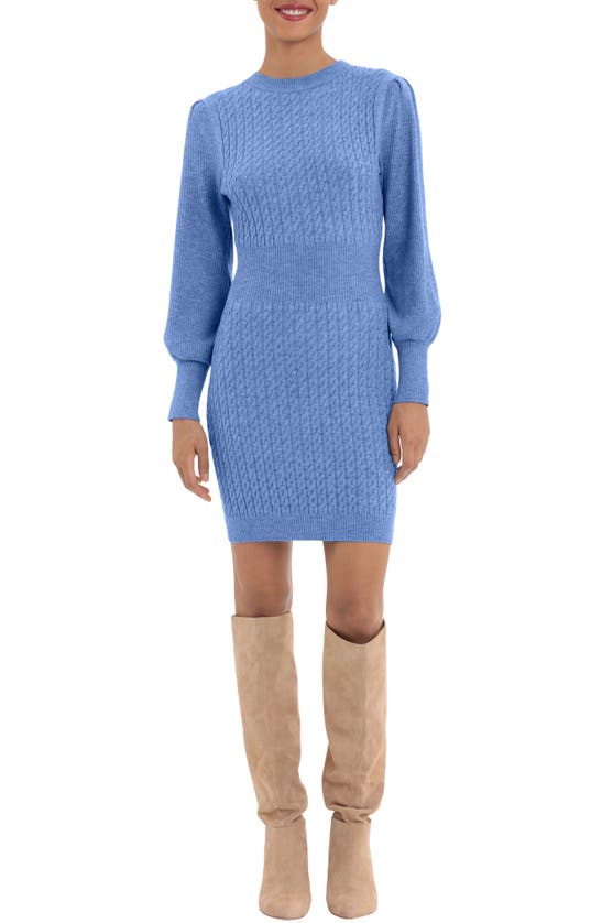 Donna Morgan Cable Knit Sweater Dress In Ink Berry