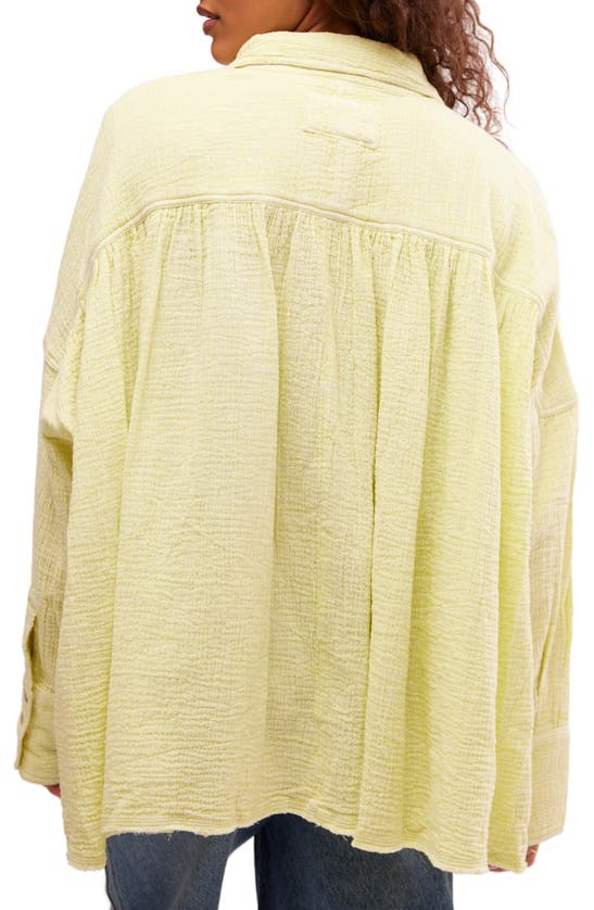 Shop Free People Cardiff Cotton Gauze Button-up Shirt In Early Bloomer