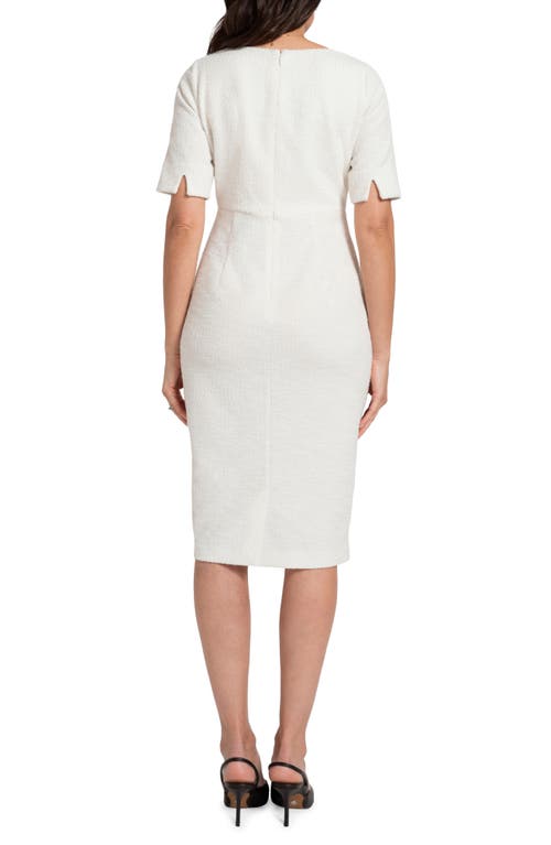 Shop Seraphine Tweed Maternity Dress In Ecru