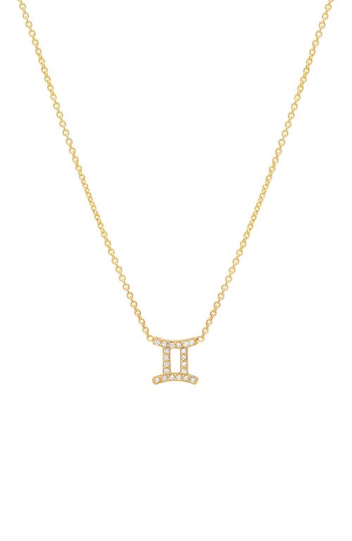 BYCHARI Diamond Zodiac Pendant Necklace in 14K Yellow Gold - Gemini