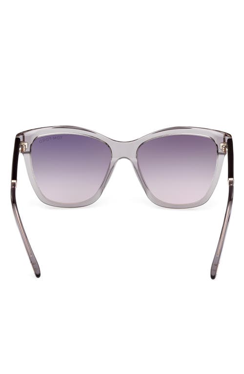 Shop Tom Ford Lucia 54mm Gradient Square Sunglasses In Shiny Grey Black/smoke