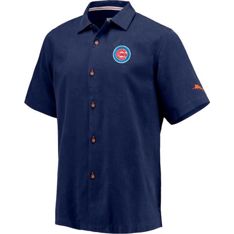 Men's Tommy Bahama Cream New York Giants La Playa Luau Button-Up Camp Shirt