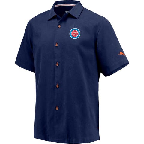 Tommy Bahama Cream Chicago Cubs Paradise Fly Ball Camp Button-up Shirt