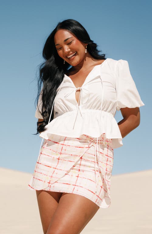 Petal And Pup Petal & Pup Pippi Cotton Peplum Top In White