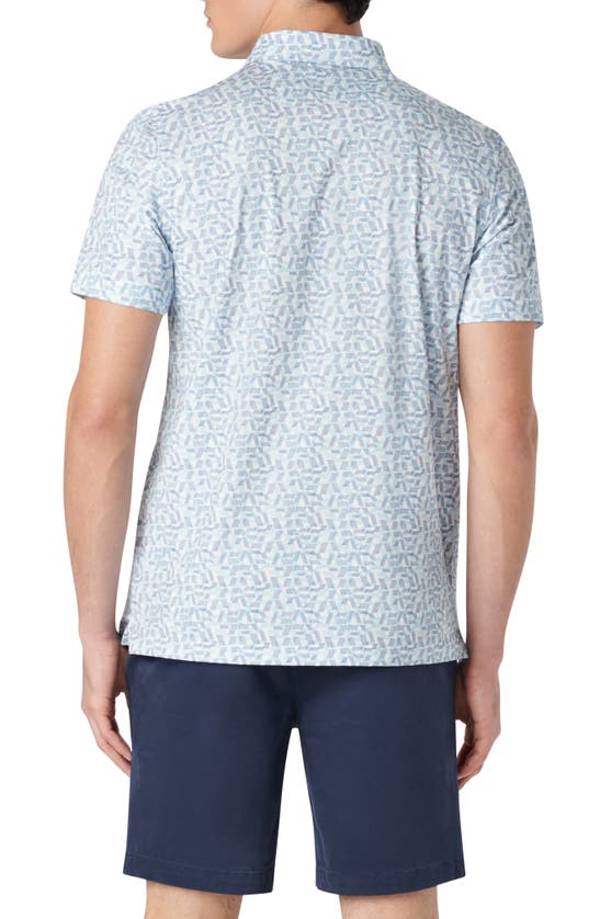 Shop Bugatchi Victor Ooohcotton® Geo Print Polo In Aqua