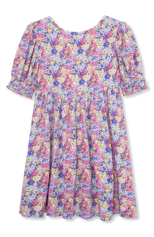 Peek Aren't You Curious Kids' Floral Print Knit Dress In Purple Flower Print