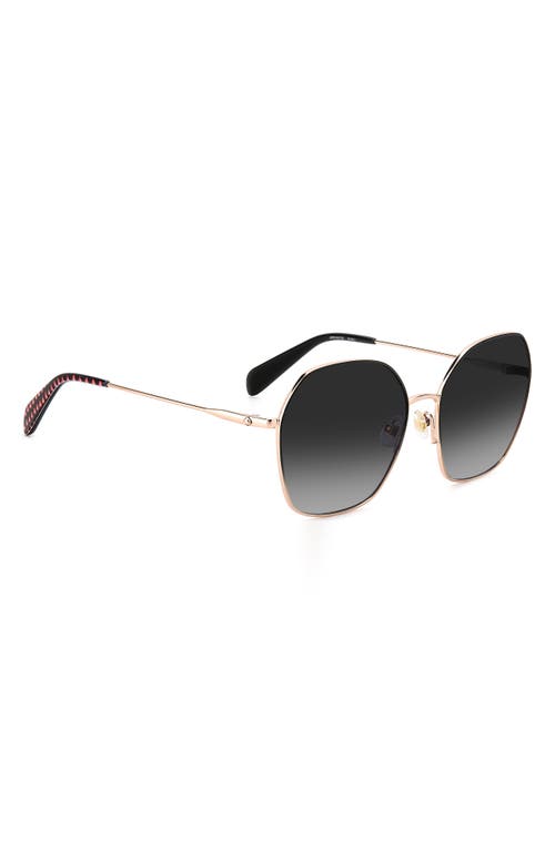 Shop Kate Spade New York Kenna 57mm Square Sunglasses In Black Pink/grey Shaded