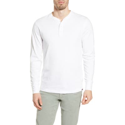 Faherty Long Sleeve Organic Cotton Henley, White