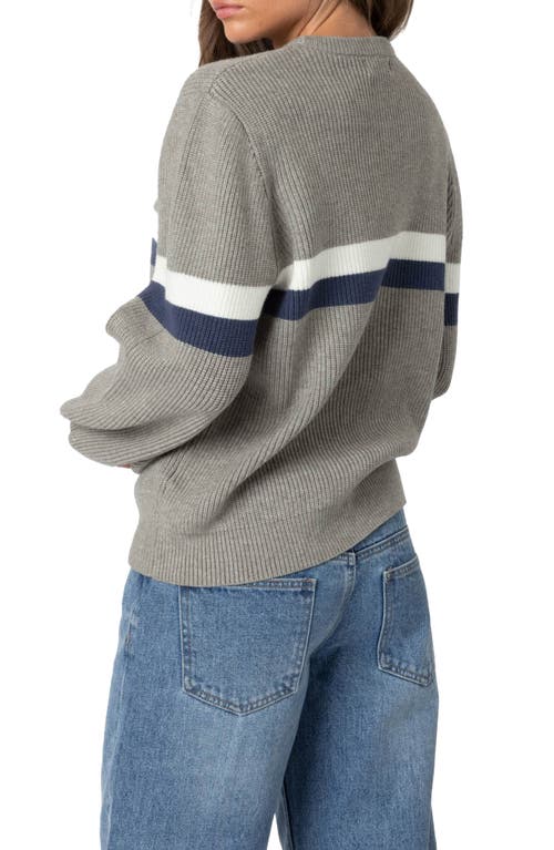 Edikted Stripe Oversize Sweater In Gray-melange