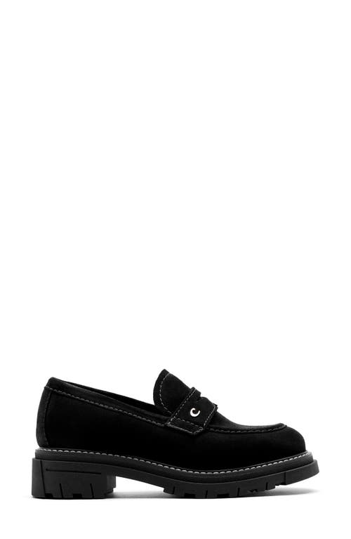 Shop La Canadienne Dillion Waterproof Penny Loafer In Black Suede