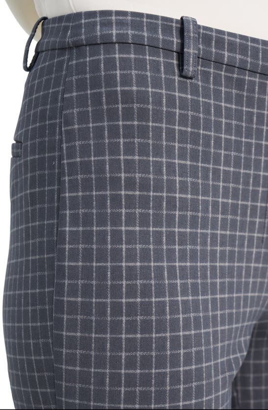 Theory Slim Fit Crop Check Pants In Grey Multi - B1m