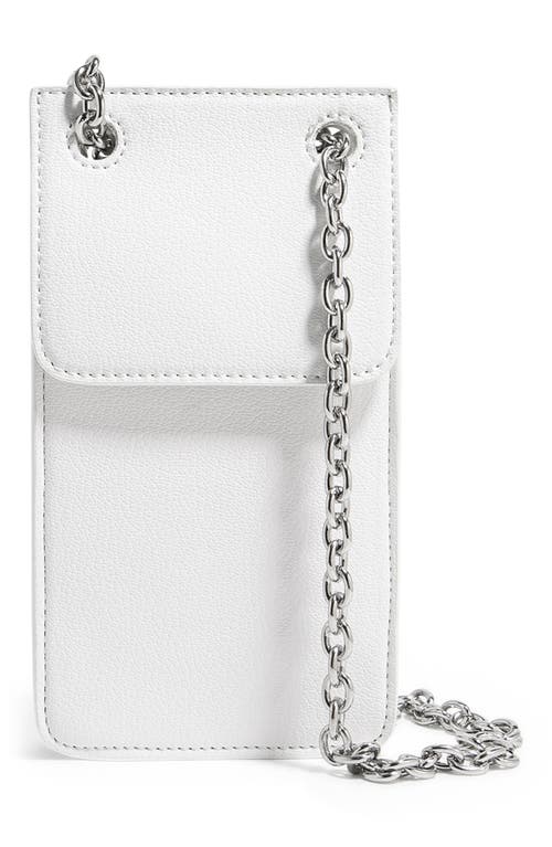 HOUSE OF WANT Vegan Leather Phone Crossbody Bag in White at Nordstrom