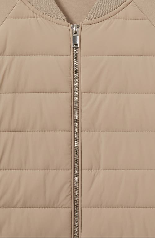 Shop Reiss Rochdale Quilted Front Jacket In Biscuit Brown