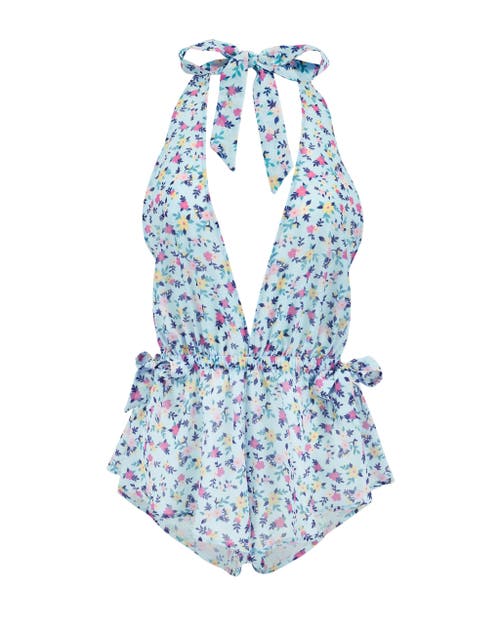 Adore Me Merilyn Romper Lingerie In Ditsy Blue