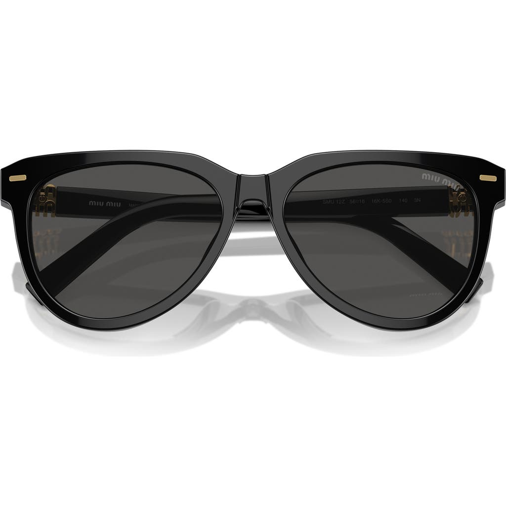 Miu Miu 56mm Phantos Sunglasses In Black/dark Grey