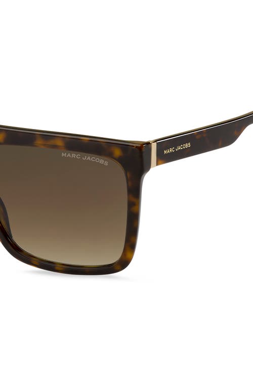 Marc Jacobs 57mm Flat Top Sunglasses In Havana/brown Gradient