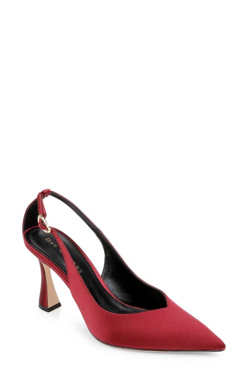 Dee Ocleppo Austin Pointed Toe Pump In Ruby Red Satin