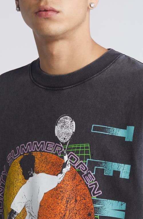 Shop Id Supply Co Summer Open Graphic T-shirt In Washed Black