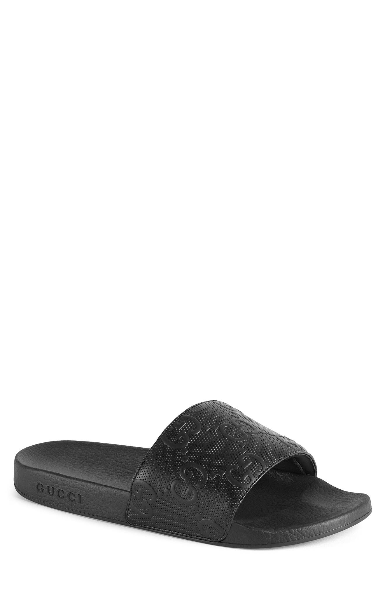 men black gucci slides