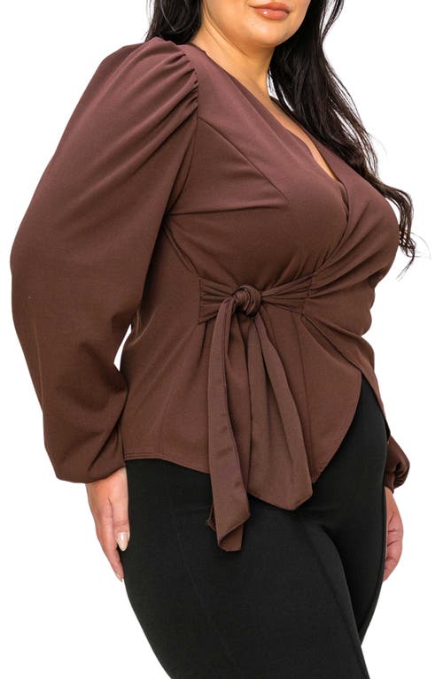 L I V D Yelena Wrap Top In Light Brown