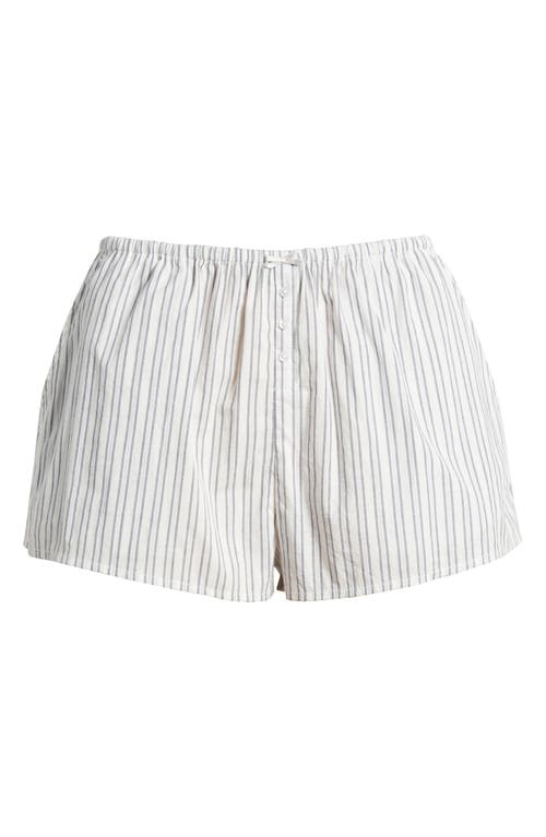 Florence By Mills Stripe Stretch Cotton Sleep Shorts In Grisaille Stripe