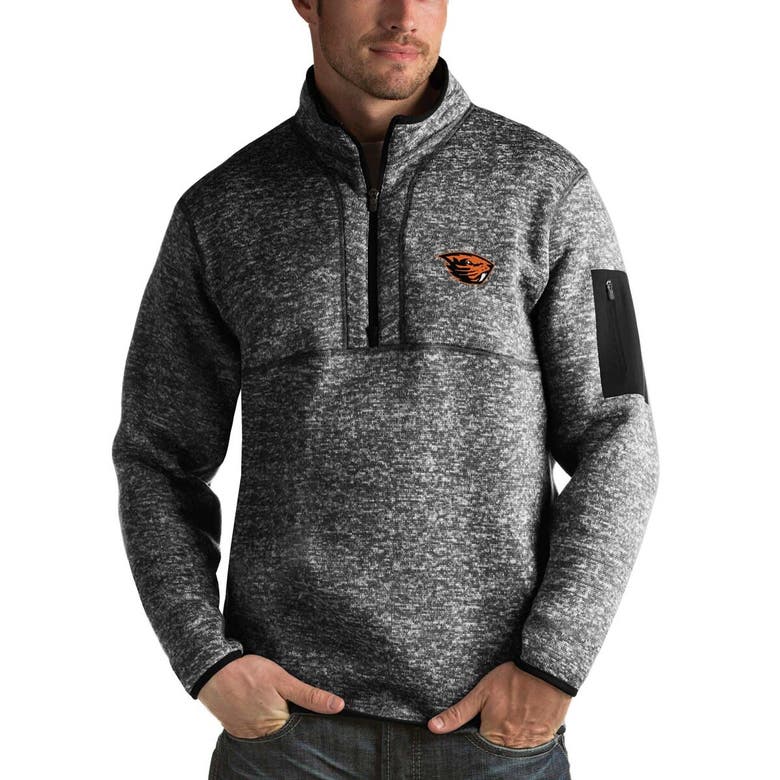 Shop Antigua Black Oregon State Beavers Fortune Half-zip Sweatshirt