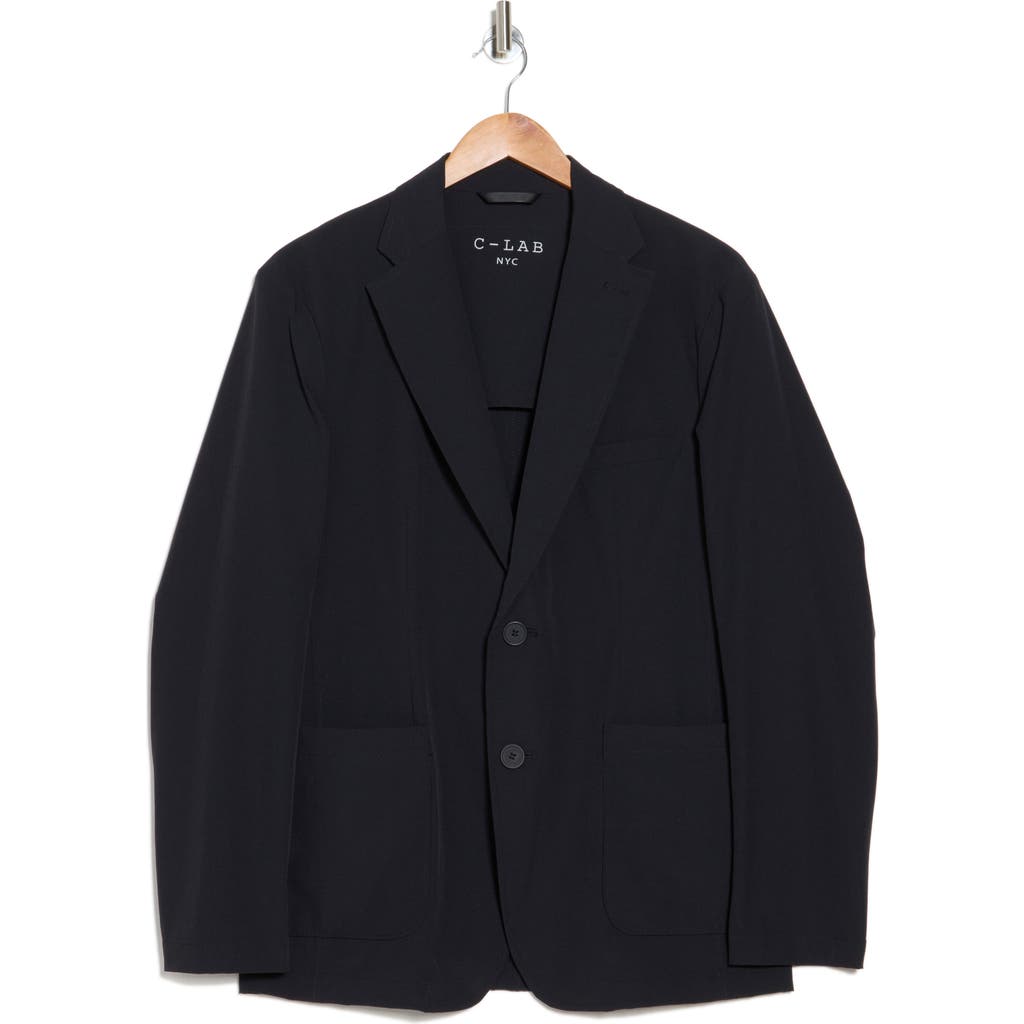 C-lab Nyc Performance Packable Solid Sport Coat In Black
