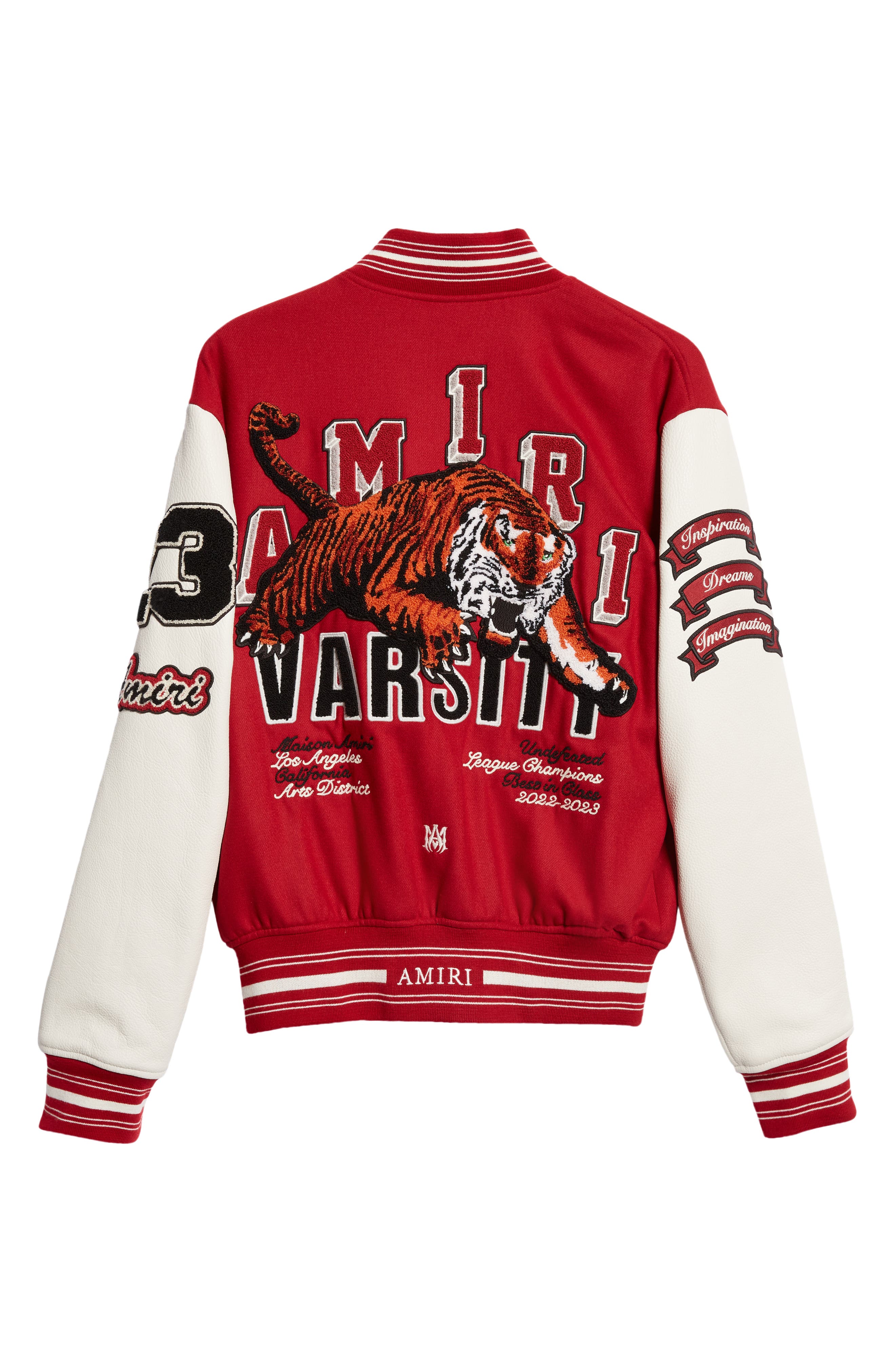 AMIRI Tiger Patch Varsity Jacket in Red | Smart Closet