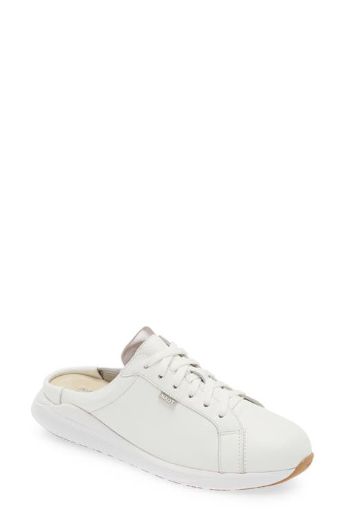 Naot Radon Sneaker Mule In White/silver Threads