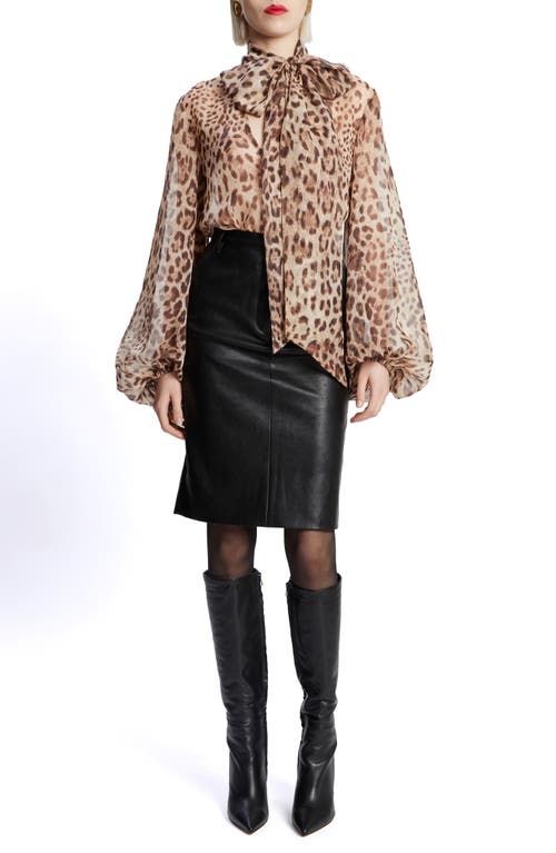 Bardot Solace Leopard Print Tie Front Shirt In B Leopard