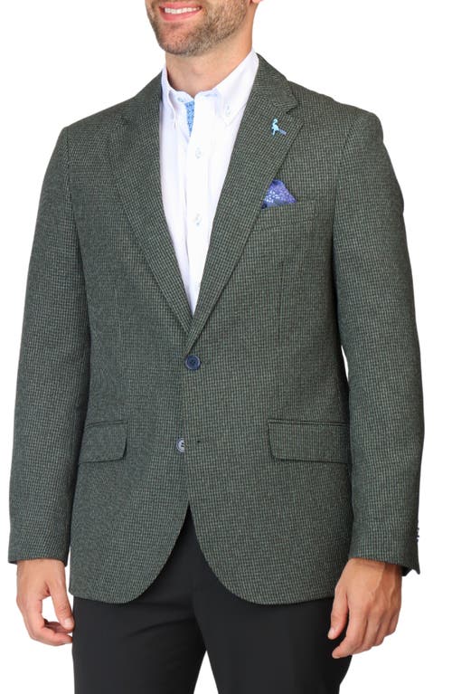 Tailorbyrd Micro Heathered Check Sport Coat In Olive