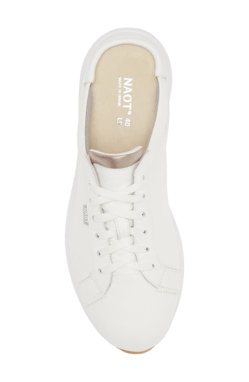 Naot Radon Sneaker Mule In White/silver Threads