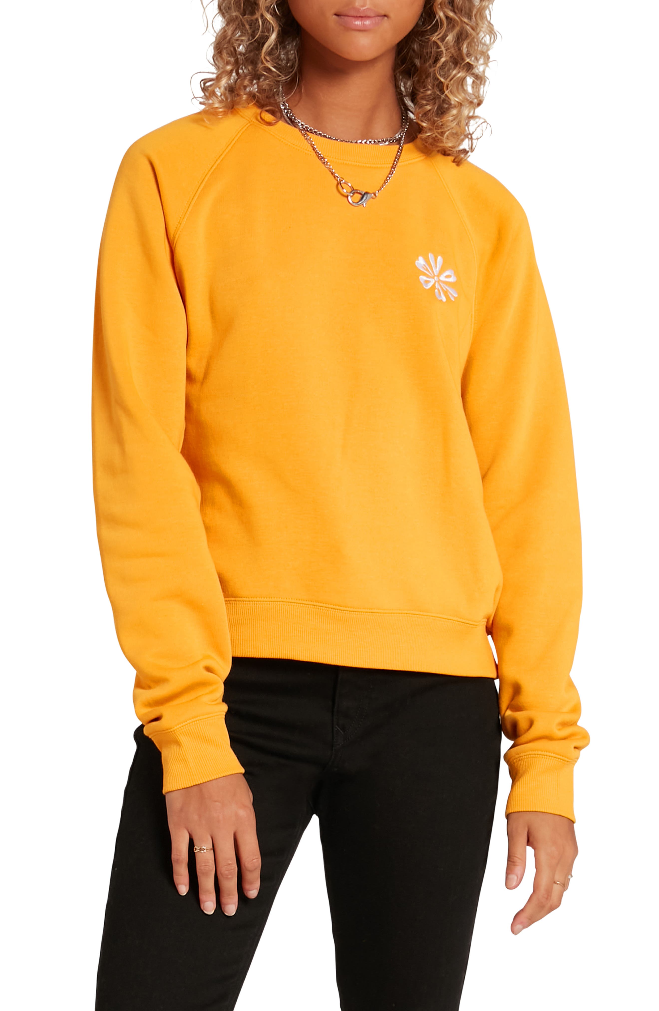 yellow sweatshirt for ladies