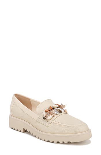 Shop Franco Sarto Carolyn Embellished Loafer In Beige