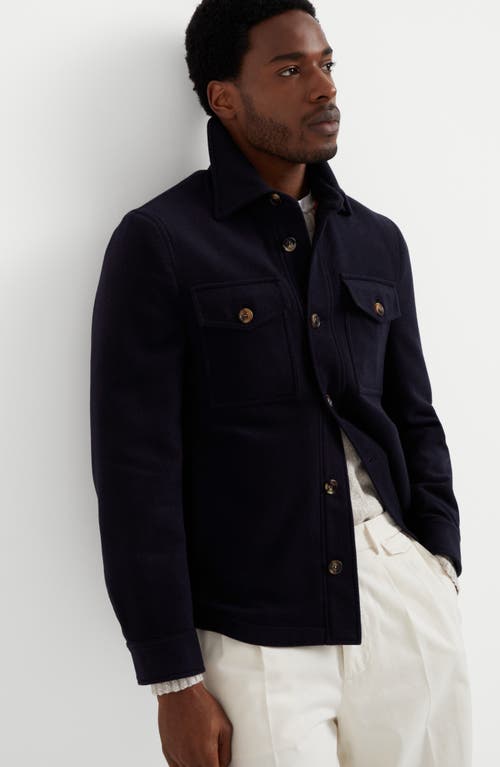 Shop Brunello Cucinelli Overshirt In Navy Blue