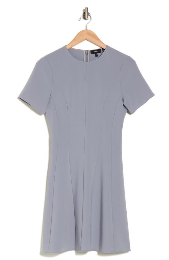 Theory Fit And Flare Short Sleeve Dress In Verbena
