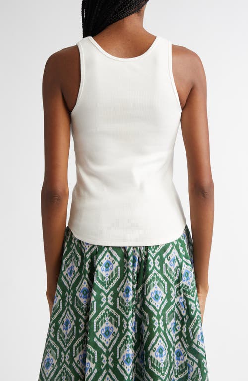 Shop Zimmermann Faux Pearl Embellished Rib Tank In Ivory
