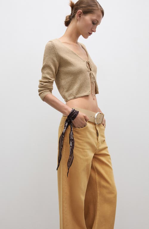 Mango Wide Leg Jeans In Medium Brown