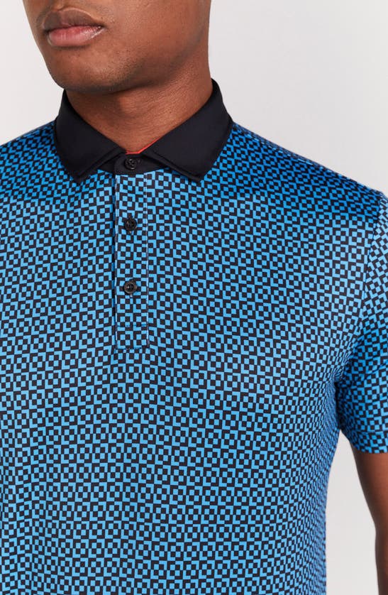 Shop Redvanly Blake Geo Print Polo In Black