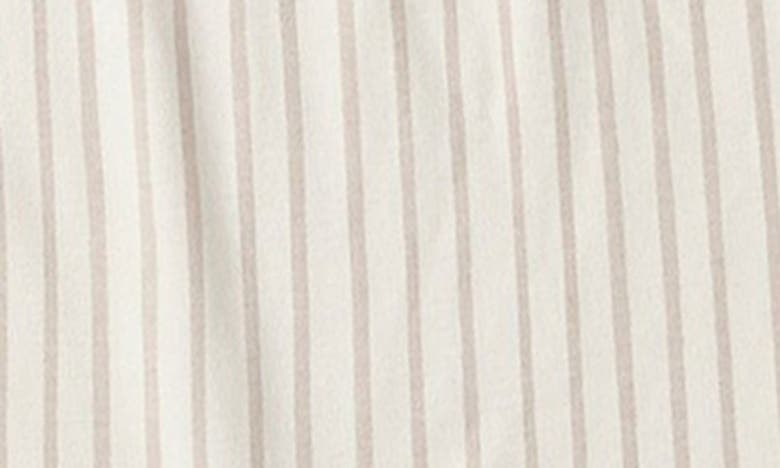 Shop Pehr Stripe Ruffled Organic Cotton Romper In Pink