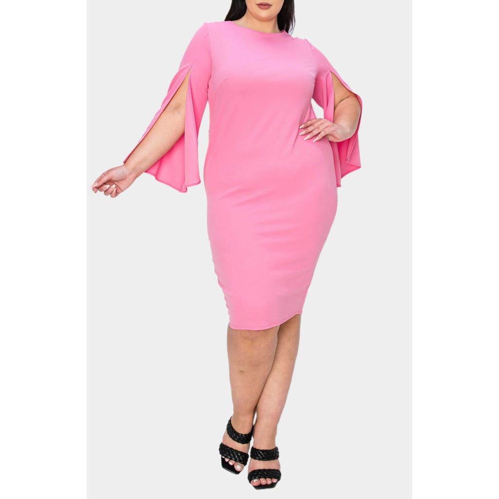 L I V D Clementine Split Sleeve Jersey Dress In Rose